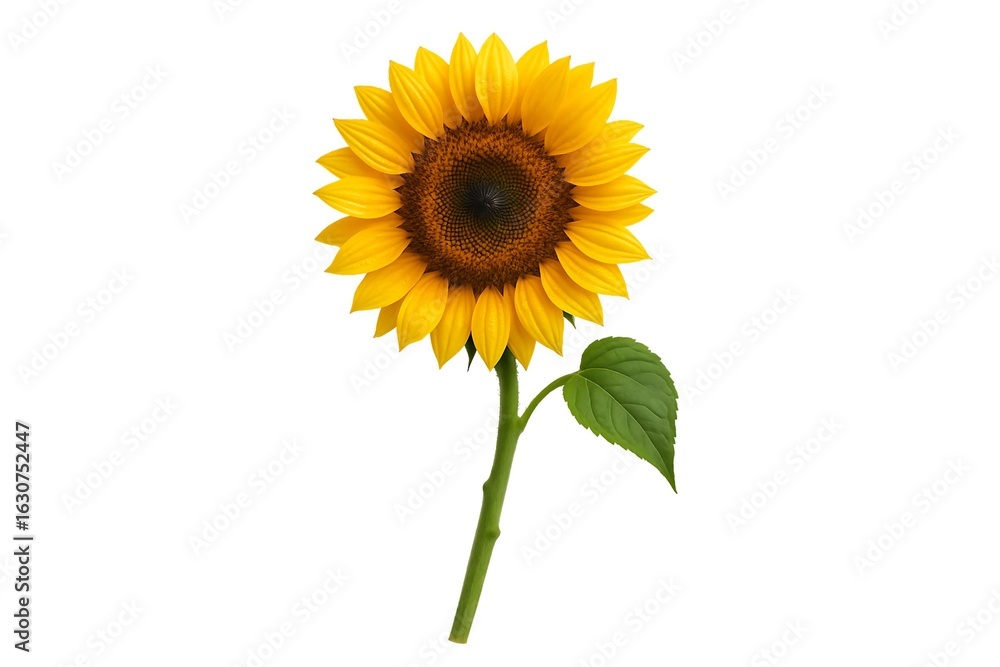 Fototapeta premium Sunflower Elegance – Realistic Bloom with Dewdrops