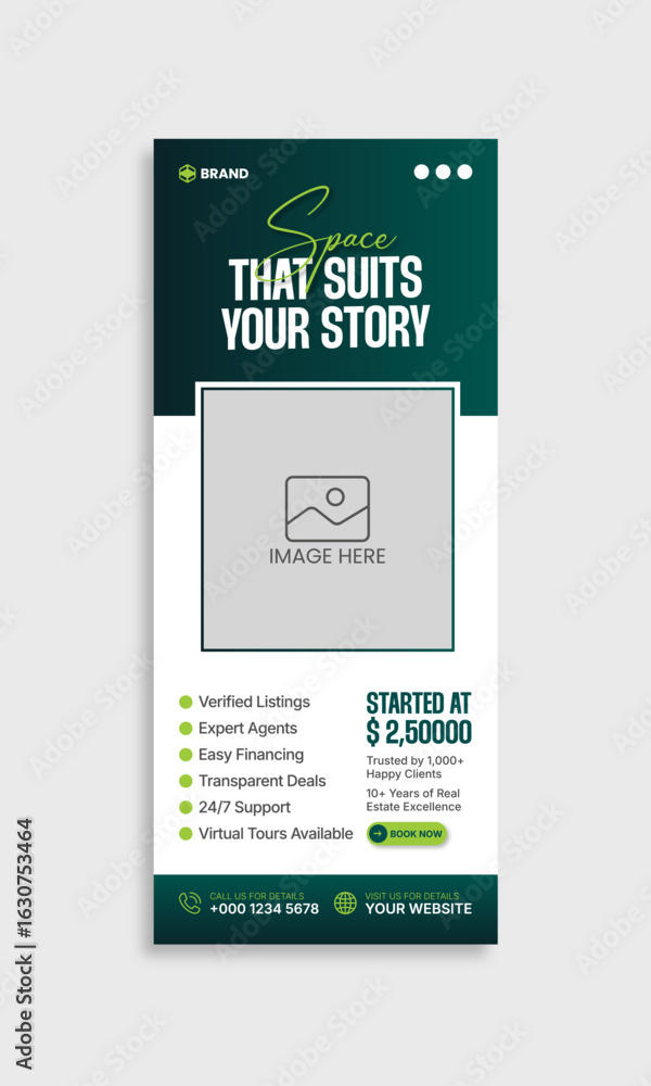 Obraz premium Modern Real Estate Roll Up Banner Template