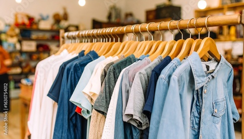 Clothing rack in a store