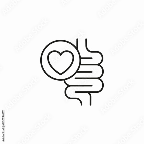 healthy gut heart icon sign vector