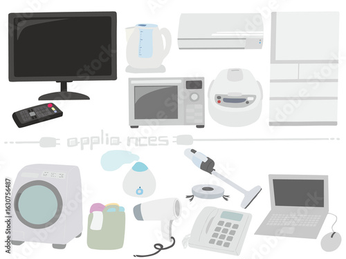 生活家電 素材 セット 主線なし