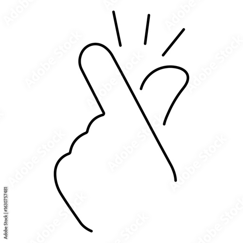 snap of fingers icon isolated on white background, vector illustration.