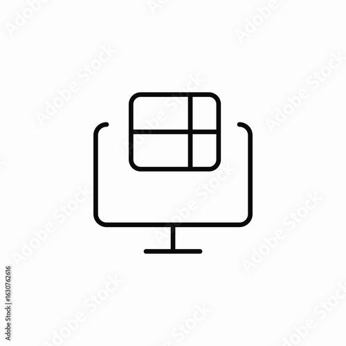 multi window screen icon sign vector