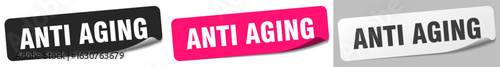 anti aging sticker. anti aging sticker set on white background