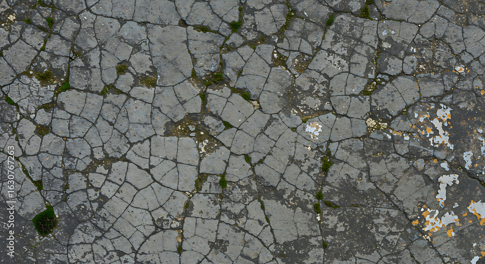 Obraz premium Weathered Concrete Wall Texture – Urban Decay, High Detail, Overhead View