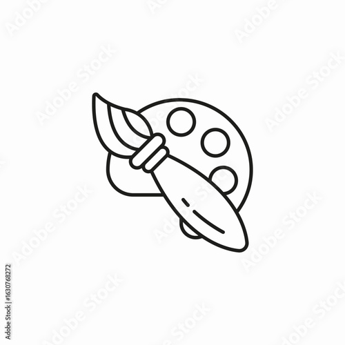 paint palette brush icon sign vector