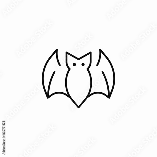 bat flying mammal icon sign vector