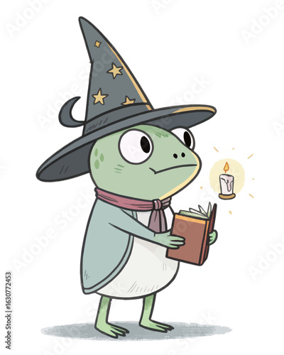  Frog Wizard Holding a Tiny Spellbook