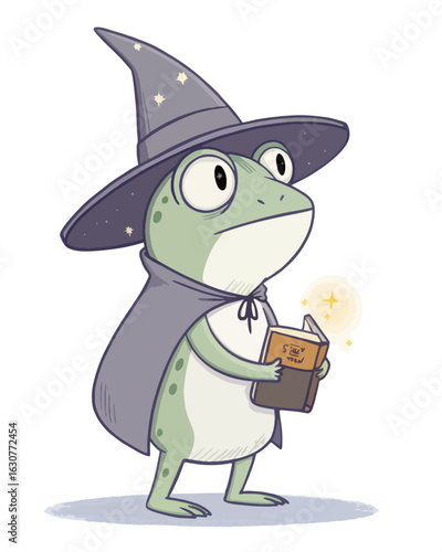  Frog Wizard Holding a Tiny Spellbook