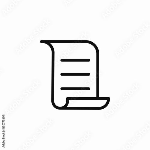 scrolled paper document icon sign vector