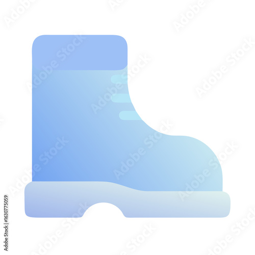 Blue rubber boot icon in flat design style  