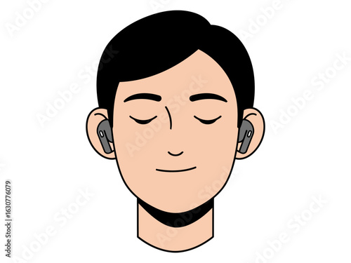 A minimalist modern music listener vector