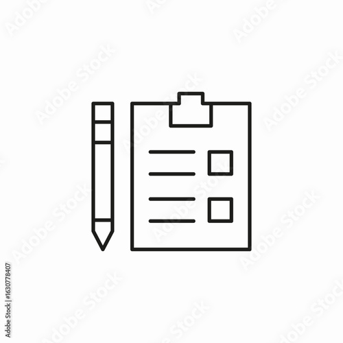 checklist pen task icon sign vector
