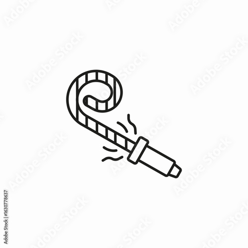 curly party blower icon sign vector