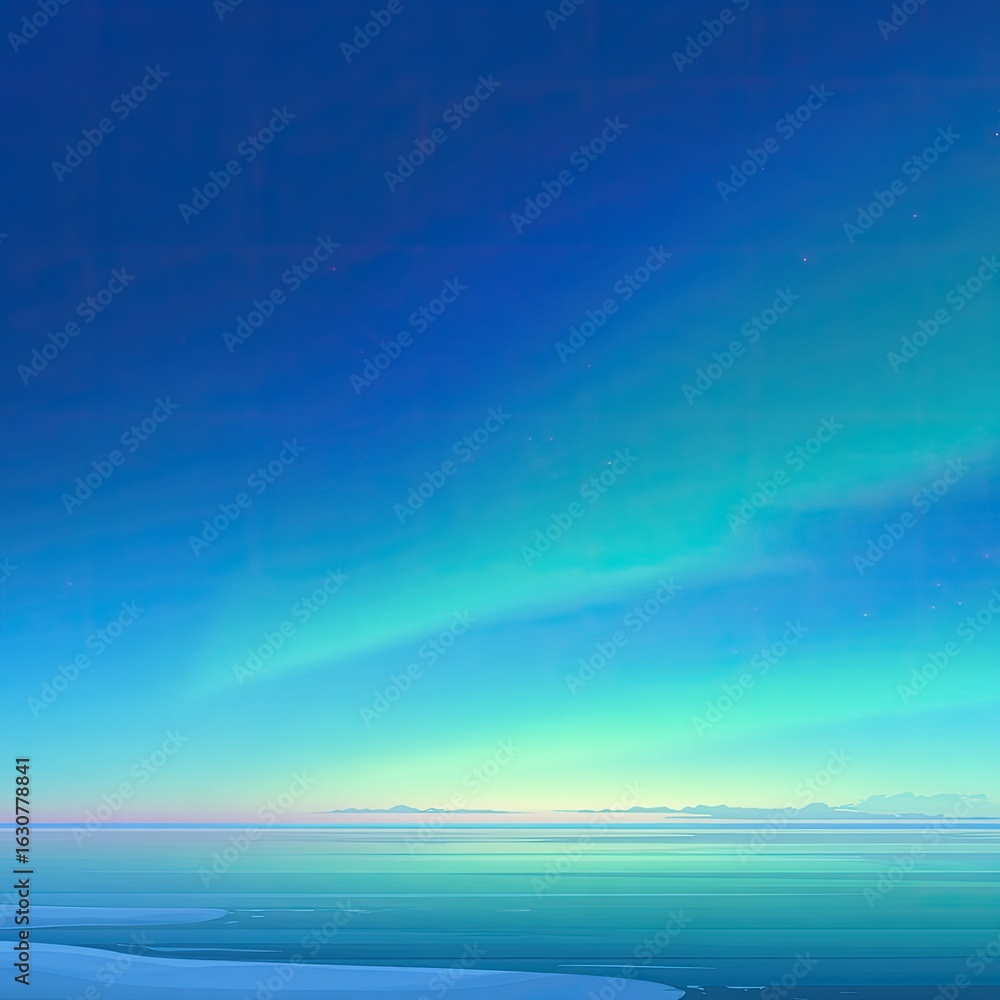 Fototapeta premium A tranquil, digital aurora borealis painting