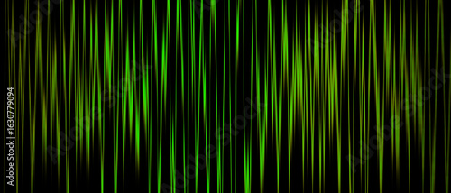 Dynamic neon green light streaks pulse across a dark digital background creating energy