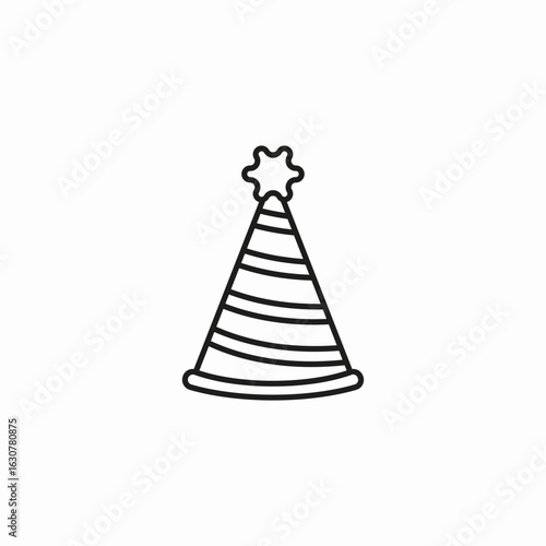 striped party hat icon sign vector