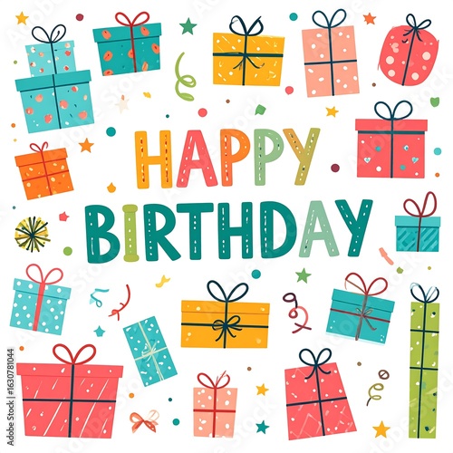 Wallpaper Mural Colorful birthday gift boxes Torontodigital.ca
