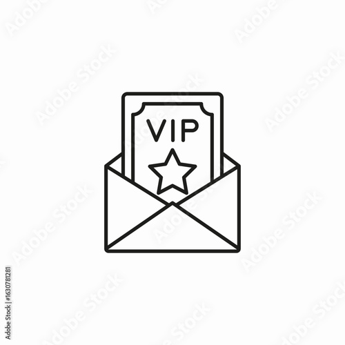 vip ticket envelope icon sign vector