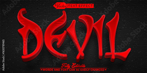  Sinister Evil Devil Vector Fully Editable Smart Object Text Effect