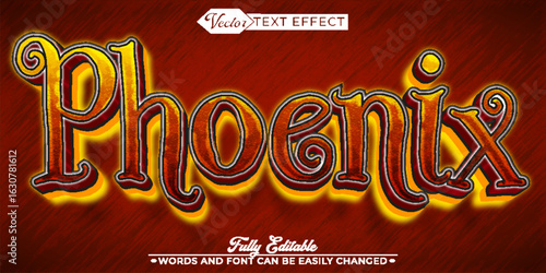  Mythical Rising Phoenix Vector Fully Editable Smart Object Text Effect