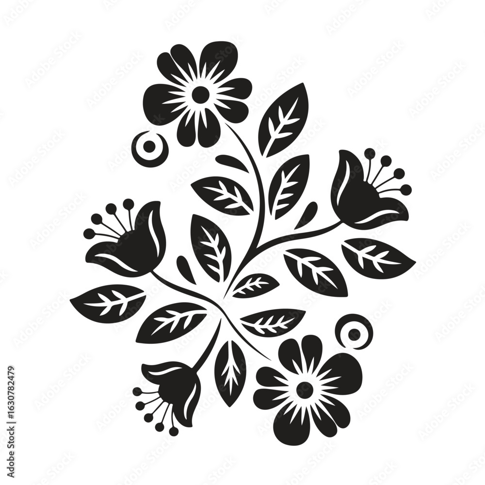 Fototapeta premium Floral Silhouette Arrangement