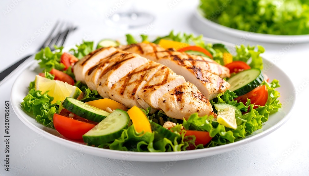 Grilled chicken salad with mixed greens Grilled chicken salad with mixed greens