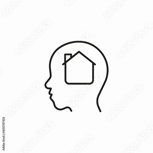 head house thought icon sign vector