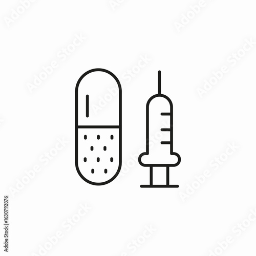 capsule syringe injection icon sign vector