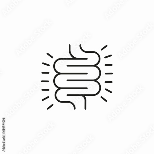 intestine with pain icon sign vector