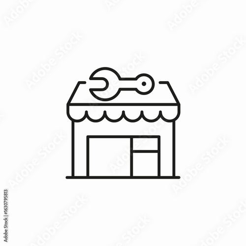 wrench service shop icon sign vector