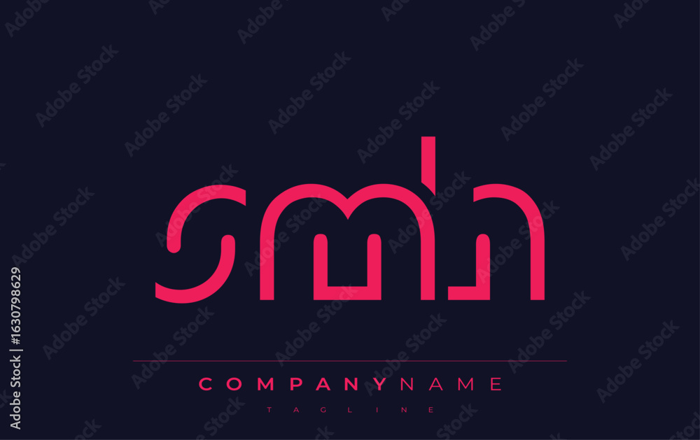 Fototapeta premium SMH abstract letter logo design. Modern Business Logo Design With Abstract Typography and Contemporary Style