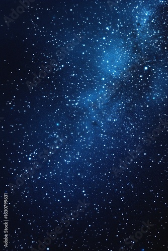 Starry sky background, blue night sky full of stars, glowing stars in the dark space, starry background, dark night, stars in the distance, starlight, dark background with a blue glow, night sky.	
