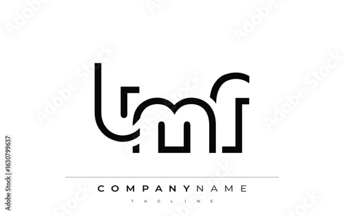 TMF abstract letter logo design. Modern Business Logo Design With Abstract Typography and Contemporary Style