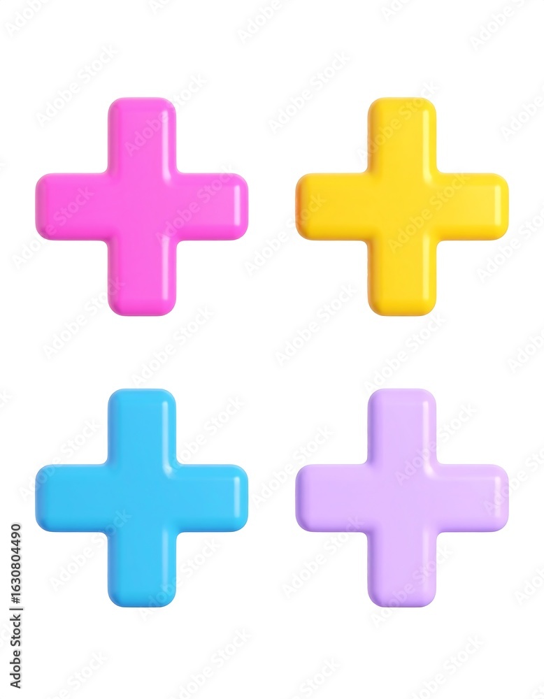 Obraz premium Four colorful plus signs