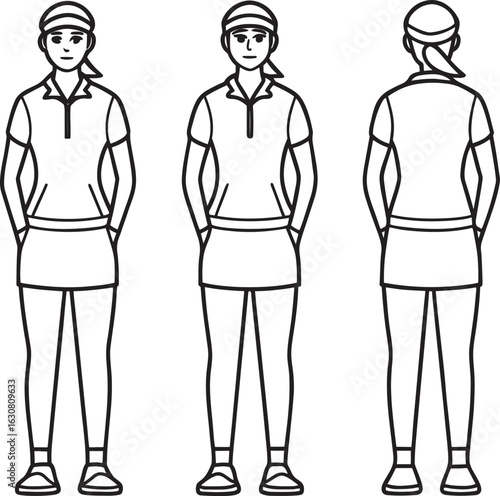 Character Design Sheet Front, Side Views