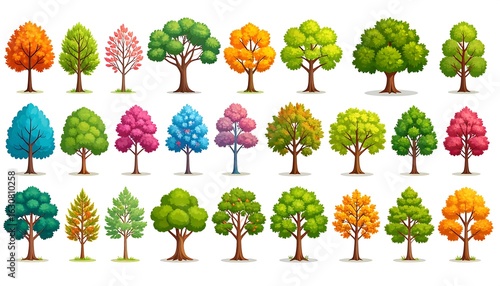 Colorful cartoon trees (1)