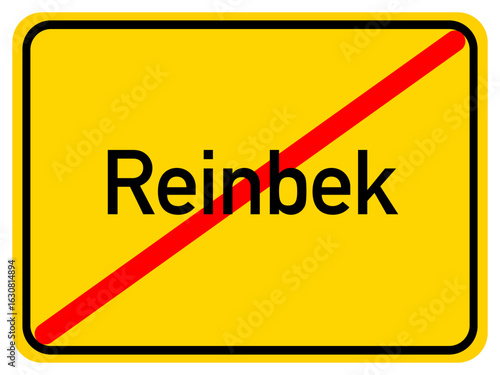 Illustration of a city exit sign for the city of Reinbek