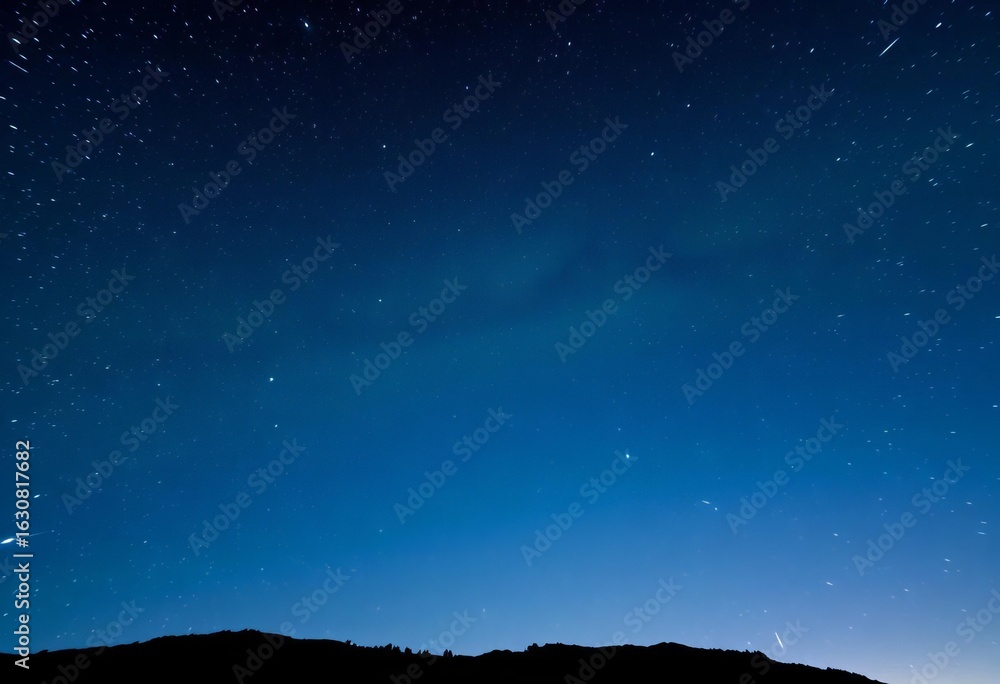 Obraz premium Vast, star-studded blue night sky viewed from below, twinkle, cosmic