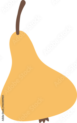 Cartoon Pear with Stem