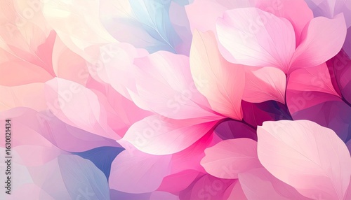 Abstract Floral Pattern with Soft Pink and Purple Hues in a Watercolor Style