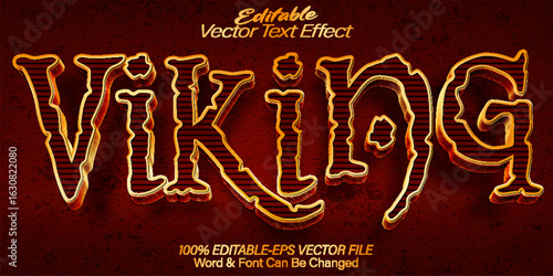 Viking Vector Text Effect Editable Alphabet Nordic History Nort Mythology