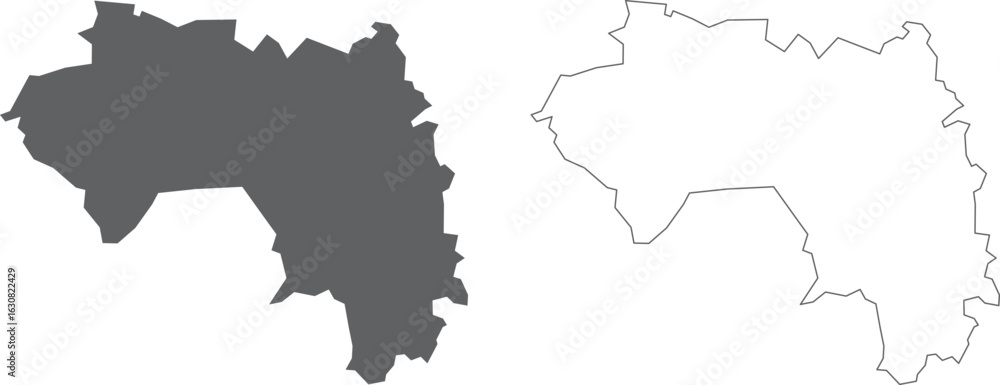 vector illustration of simple abstract map of Guinea