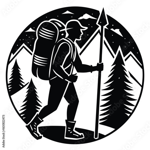 hiker carrying a backpack, symbolizing adventure and exploration