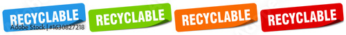 recyclable sticker. recyclable sticker set on white background