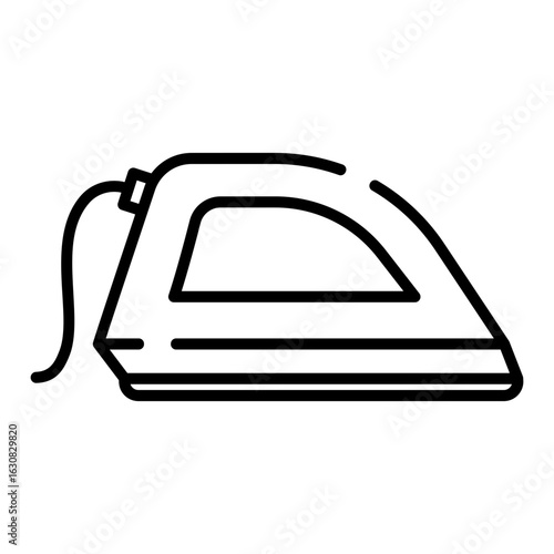 Clothes iron black line icon