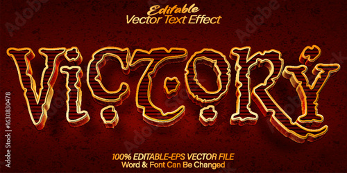 Victory Vector Text Effect Editable Alphabet History Empire Legend