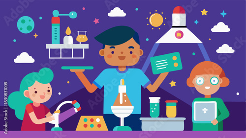 A handson activity area where children can learn about science and technology through building and experimenting with different materials.