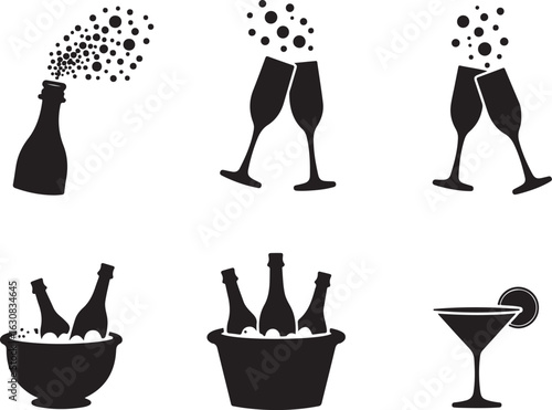 Celebrate with sparkling drinks and chilled champagne bottles