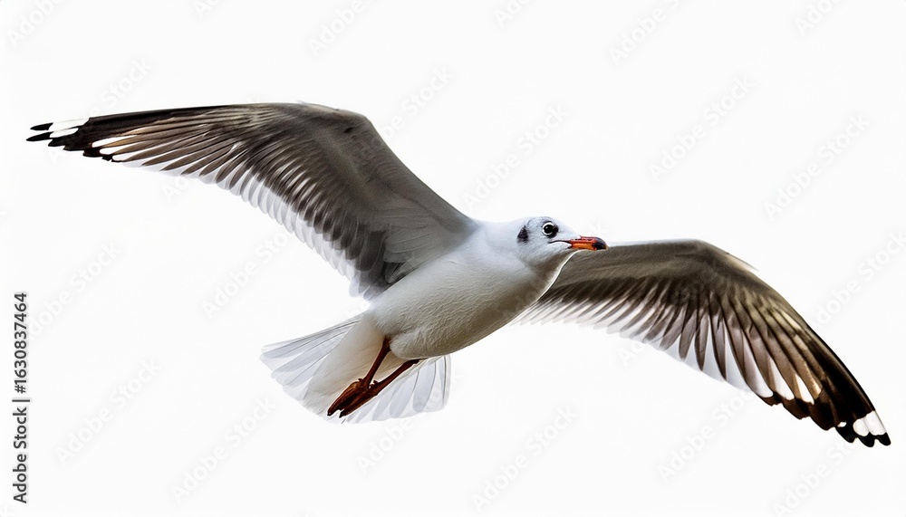 Naklejka premium Seagull in flight, wings spread